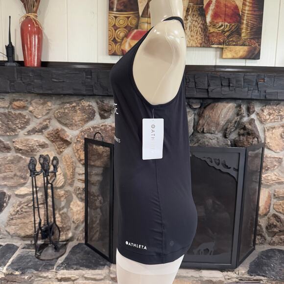 Athleta Nitro Tank Black BECAUSE I CAN Simone Biles Top Active Gymnastic Medium - Picture 2 of 7